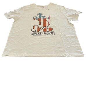 Disney Mickey Mouse women’s xxl  T-Shirt - White and Orange Ptp 23 inches